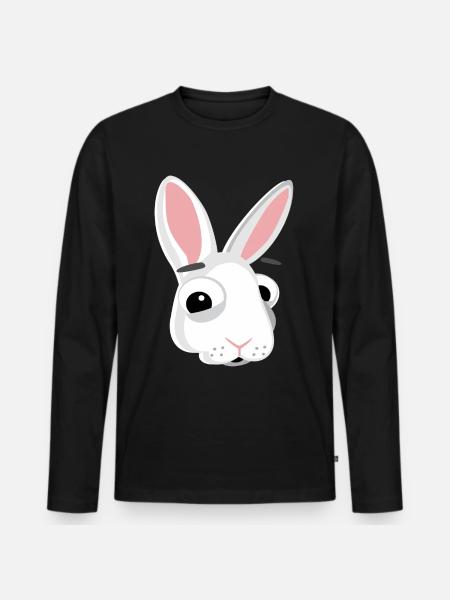 Bunny Head Bunny Funny - Men's Premium Organic Long Sleeve Shirt - black