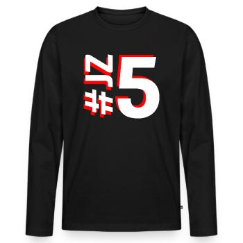 JZ5-KARTON - Männer Premium Bio Langarmshirt - Schwarz - Vorne - Nico (187cm)