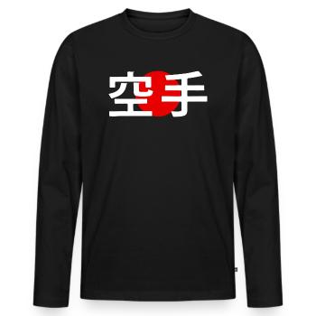 Karate Kanji Japanese Martial Arts - Men's Premium Organic Long Sleeve Shirt - black - Front - Nico (187cm)