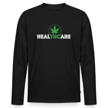 Healthcare | Marijuana, THC, Health - Men's Premium Organic Long Sleeve Shirt - black - Front - Nico (187cm)