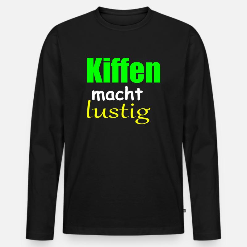 Fumer de l’herbe, c’est amusant - T-shirt manches longues Premium bio Homme - noir