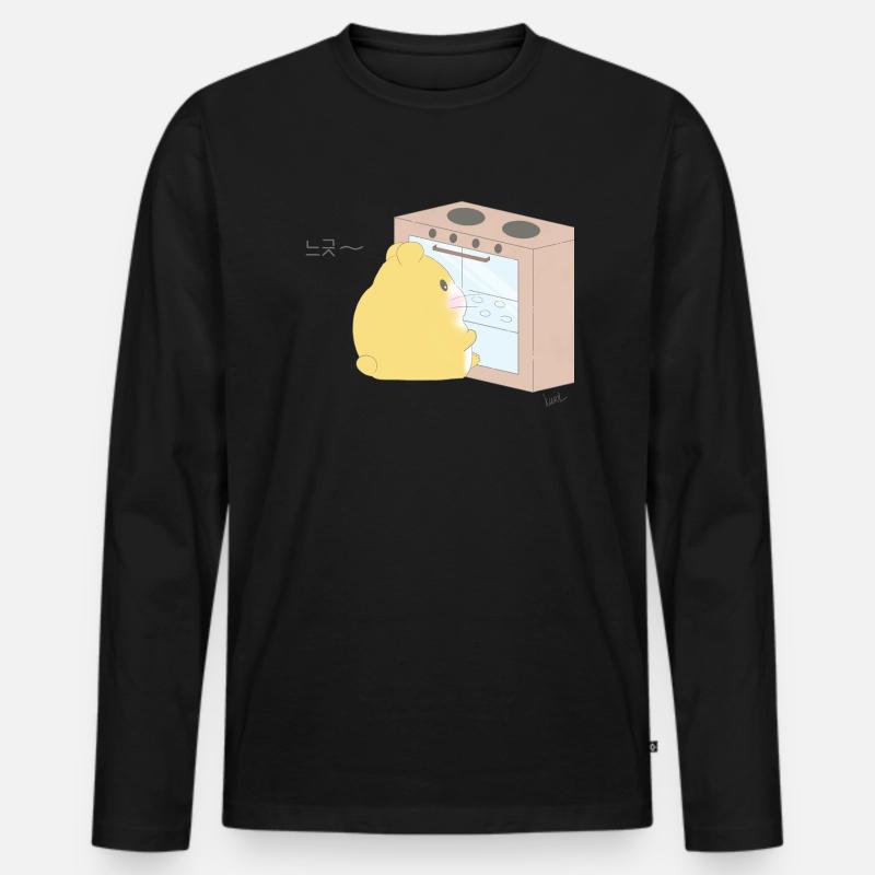 Hamster Backen - Männer Premium Bio Langarmshirt - Schwarz