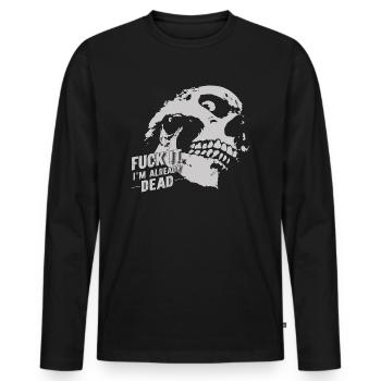 Déjà mort - T-shirt manches longues Premium bio Homme - noir - Devant - Nico (187cm)
