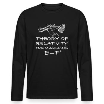 Theory of Relativity for Musicians | funny sayings - Men's Premium Organic Long Sleeve Shirt - black - Front - Nico (187cm)