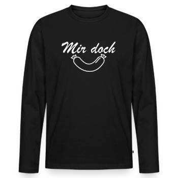 Mir doch Wurst | lustige Sprüche, Sarkasmus, Grill - Männer Premium Bio Langarmshirt - Schwarz - Vorne - Nico (187cm)