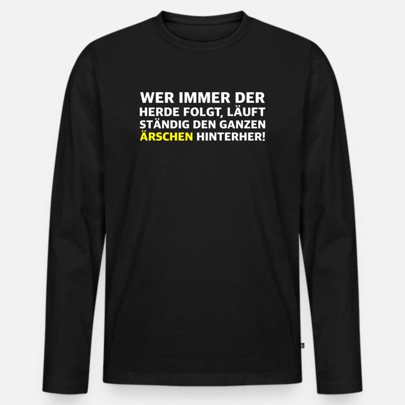 Mitläufer | - Männer Premium Bio Langarmshirt - Schwarz