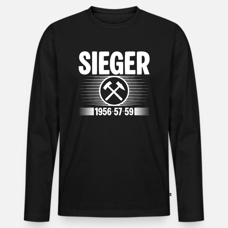 Erzgebirge Sieger - Männer Premium Bio Langarmshirt - Schwarz