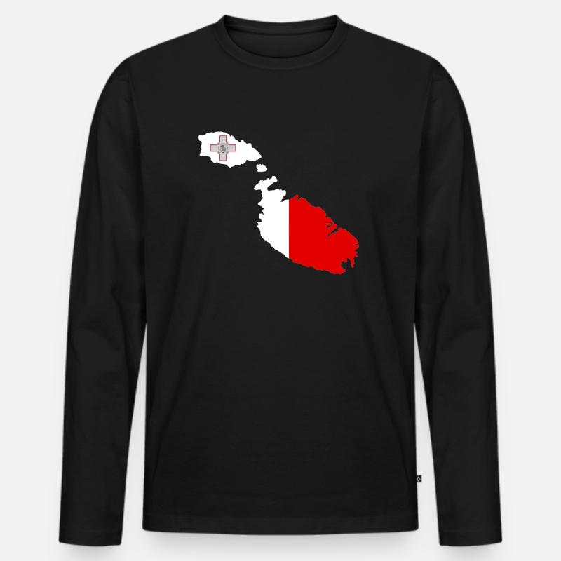 Malta - Männer Premium Bio Langarmshirt - Schwarz