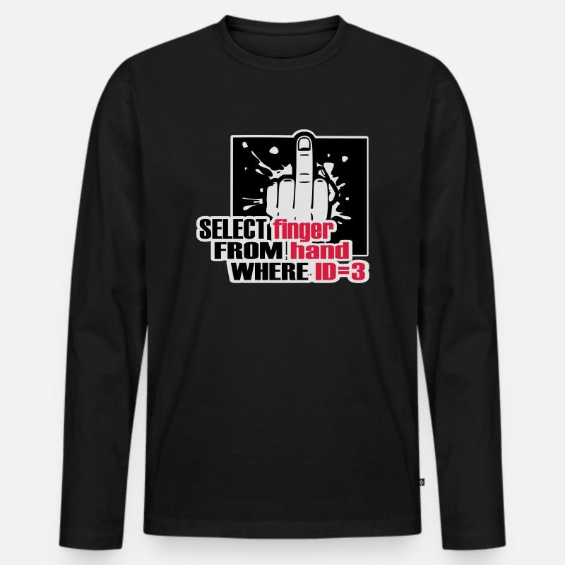 SELECT finger FROM hand - Männer Premium Bio Langarmshirt - Schwarz