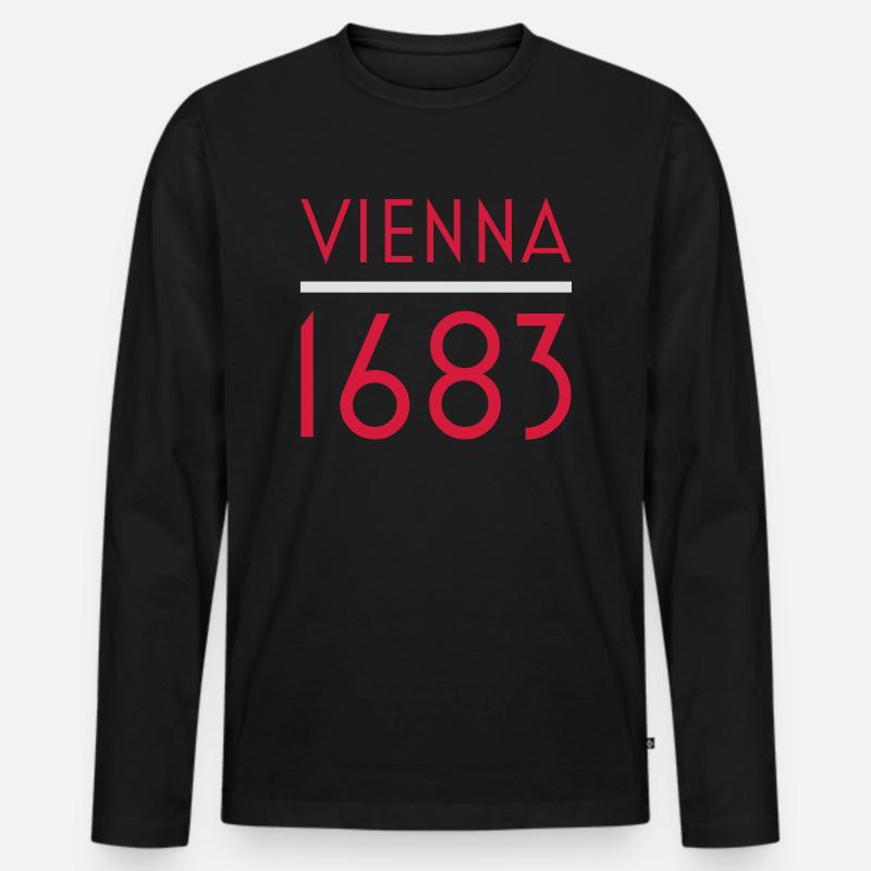 Vienna 1683 - Männer Premium Bio Langarmshirt - Schwarz