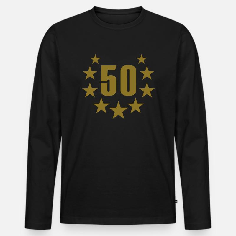50 deluxe - Männer Premium Bio Langarmshirt - Schwarz
