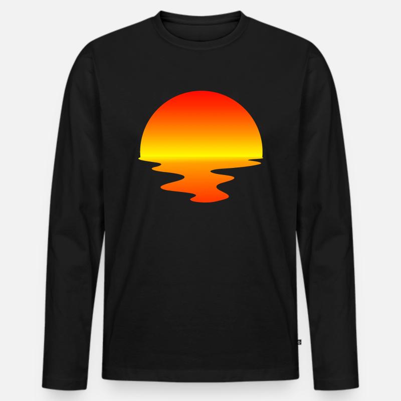 Sonnenuntergang / Sonne - Männer Premium Bio Langarmshirt - Schwarz