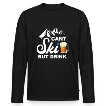 Vacances au ski en disant après le ski - T-shirt manches longues Premium bio Homme - noir - Devant - Nico (187cm)