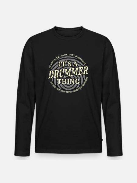 Drummer - Drummer Thing - Men's Premium Organic Long Sleeve Shirt - black
