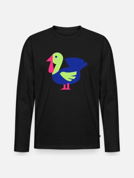 a turkey - Men's Premium Organic Long Sleeve Shirt - black