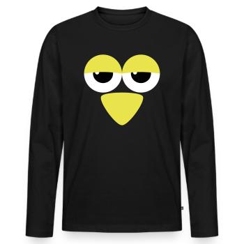 Yeux avec bec - T-shirt manches longues Premium bio Homme - noir - Devant - Nico (187cm)