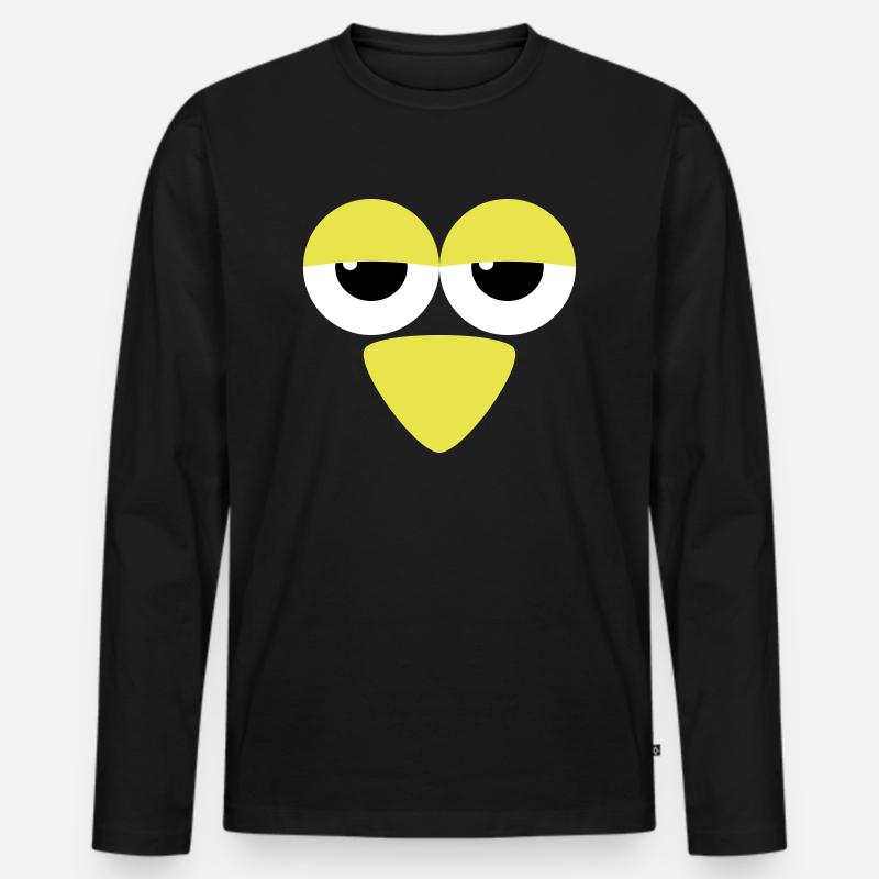 Augen mit Schnabel - Männer Premium Bio Langarmshirt - Schwarz