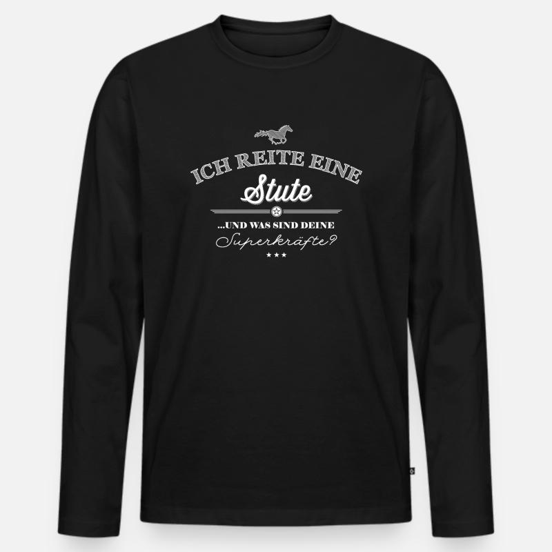 Superkräfte Stute - weiße Edition - Männer Premium Bio Langarmshirt - Schwarz