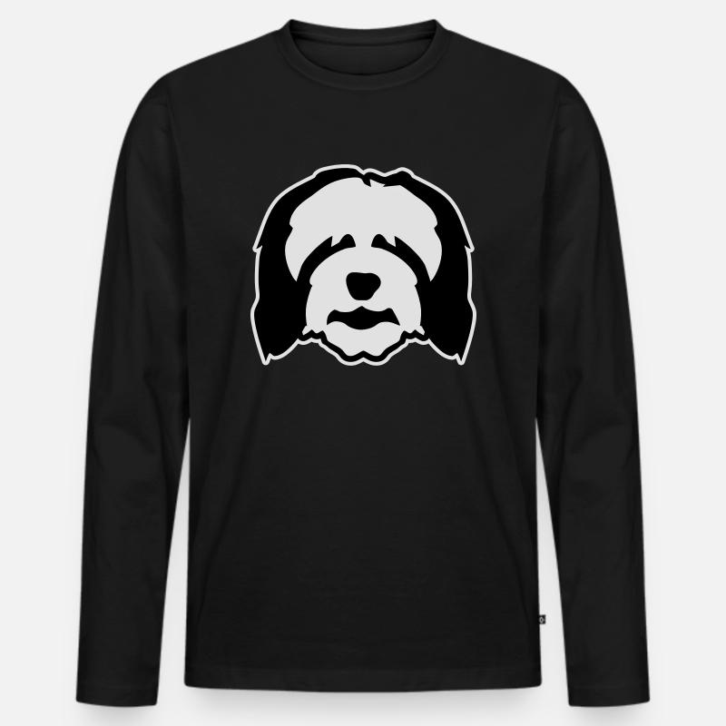 Bearded Collie - Männer Premium Bio Langarmshirt - Schwarz