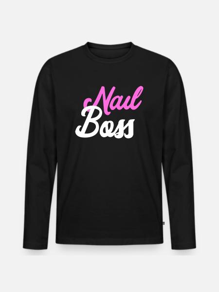 Nail Boss - Nail Design - Men's Premium Organic Long Sleeve Shirt - black