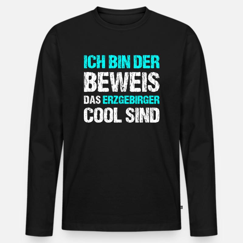 Erzgebirger sind Cool - Männer Premium Bio Langarmshirt - Schwarz