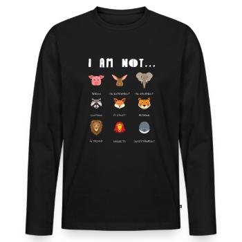 Je ne suis pas... Bien-être animal Militants des droits des animaux - T-shirt manches longues Premium bio Homme - noir - Devant - Nico (187cm)