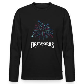 Feux d’artifice Personnel Feux d’artifice Pyrotechnie - T-shirt manches longues Premium bio Homme - noir - Devant - Nico (187cm)