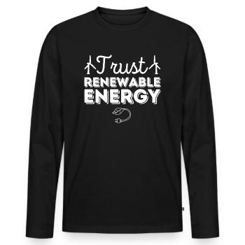 Faites confiance aux énergies renouvelables - T-shirt manches longues Premium bio Homme - noir - Devant - Nico (187cm)