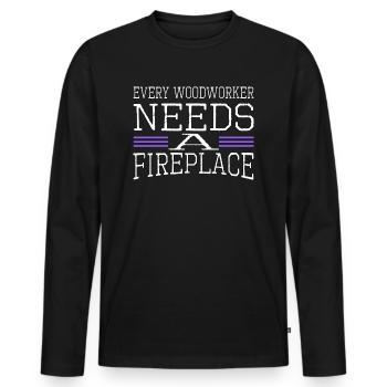 drôle de design d’artisans - T-shirt manches longues Premium bio Homme - noir - Devant - Nico (187cm)