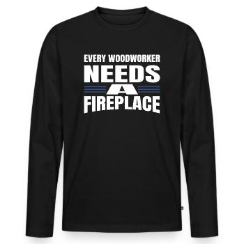 carpentry logging construction carpenter - Männer Premium Bio Langarmshirt - Schwarz - Vorne - Nico (187cm)