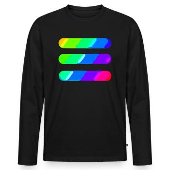 Lignes | Lignes ondulées | symboles | Modèle - T-shirt manches longues Premium bio Homme - noir - Devant - Nico (187cm)