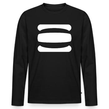 Lignes | Lignes ondulées | symboles | Modèle - T-shirt manches longues Premium bio Homme - noir - Devant - Nico (187cm)