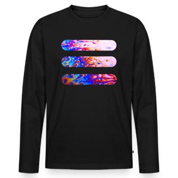 Lignes | Lignes ondulées | symboles | Modèle - T-shirt manches longues Premium bio Homme - noir - Devant - Nico (187cm)