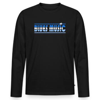 Blues Music Retro - Men's Premium Organic Long Sleeve Shirt - black - Front - Nico (187cm)