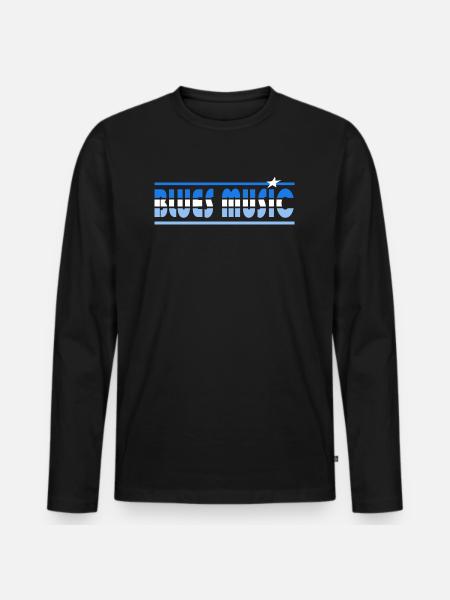 Blues Music Retro - Men's Premium Organic Long Sleeve Shirt - black
