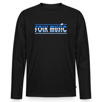 Musique Folk Rétro - T-shirt manches longues Premium bio Homme - noir - Devant - Nico (187cm)