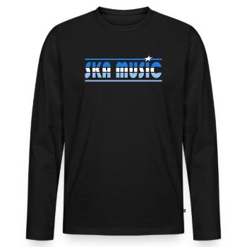 Musique Ska Rétro - T-shirt manches longues Premium bio Homme - noir - Devant - Nico (187cm)