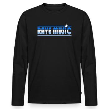 Rave Music Retro - T-shirt manches longues Premium bio Homme - noir - Devant - Nico (187cm)