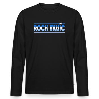 Rock Music Retro - T-shirt manches longues Premium bio Homme - noir - Devant - Nico (187cm)