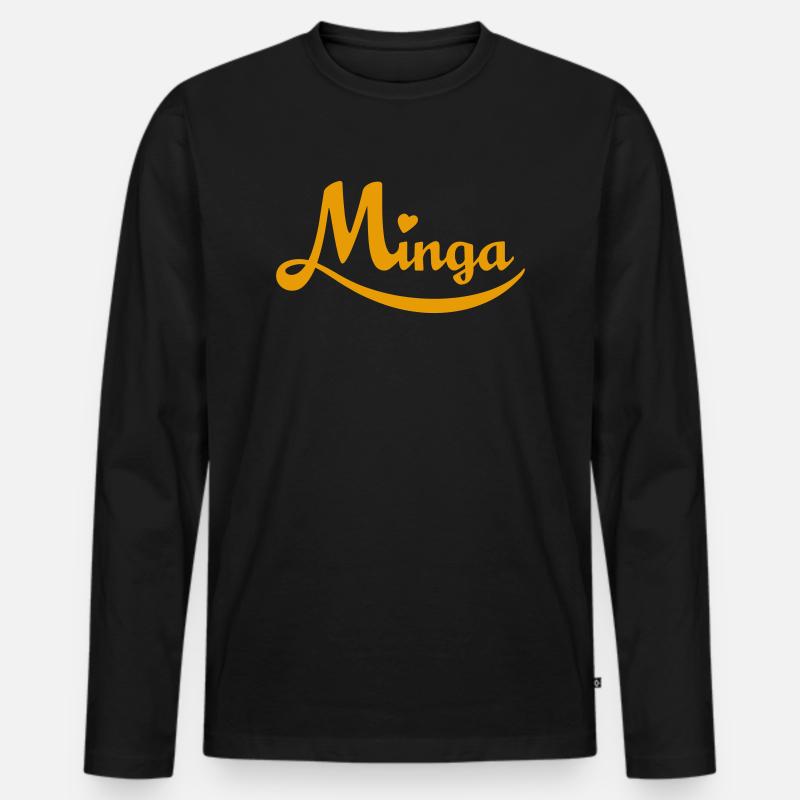 Minga - aus Liebe zu München! - Männer Premium Bio Langarmshirt - Schwarz