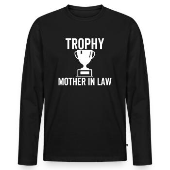 Trophäe Schwiegermutter - Männer Premium Bio Langarmshirt - Schwarz - Vorne - Nico (187cm)