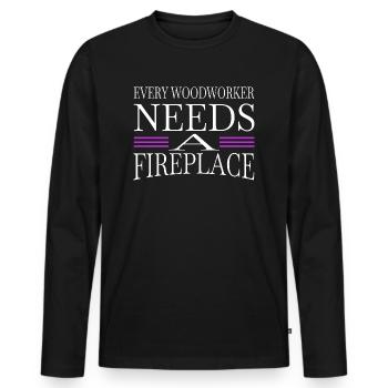lumber funny carpenter love bday joke - Men's Premium Organic Long Sleeve Shirt - black - Front - Nico (187cm)
