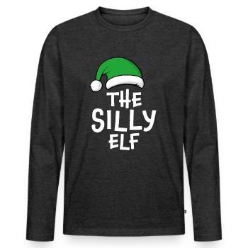 The Silly Elf - Men's Premium Organic Long Sleeve Shirt - heather anthracite - Front - Nico (187cm)