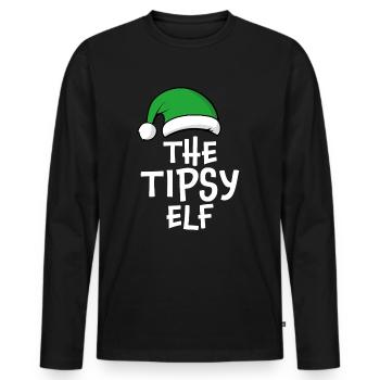 The Tipsy Elf - Men's Premium Organic Long Sleeve Shirt - black - Front - Nico (187cm)