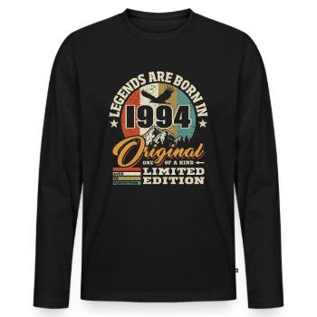 Original limitierte Auflage 1994 - Männer Premium Bio Langarmshirt - Schwarz - Vorne - Nico (187cm)
