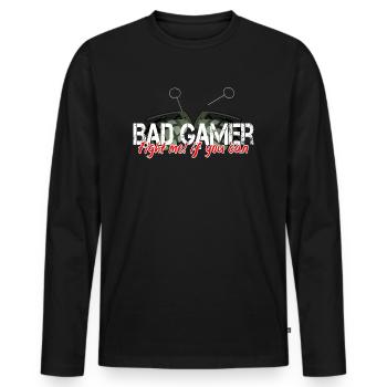 Bad Gamer - Männer Premium Bio Langarmshirt - Schwarz - Vorne - Nico (187cm)