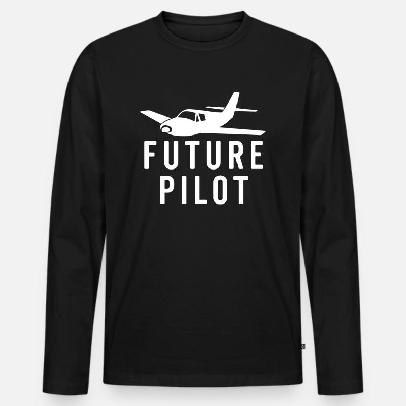 Pilot der Zukunft - Männer Premium Bio Langarmshirt - Schwarz