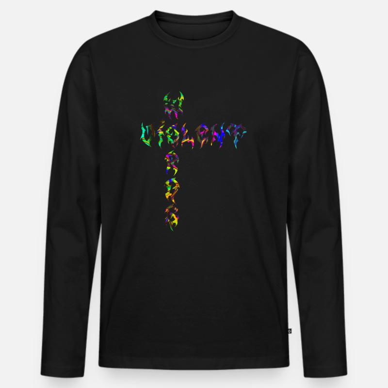 Violent Words - Männer Premium Bio Langarmshirt - Schwarz