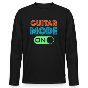 Guitar Mode on | Gitarre, Musik, Musikschule - Männer Premium Bio Langarmshirt - Schwarz - Vorne - Nico (187cm)
