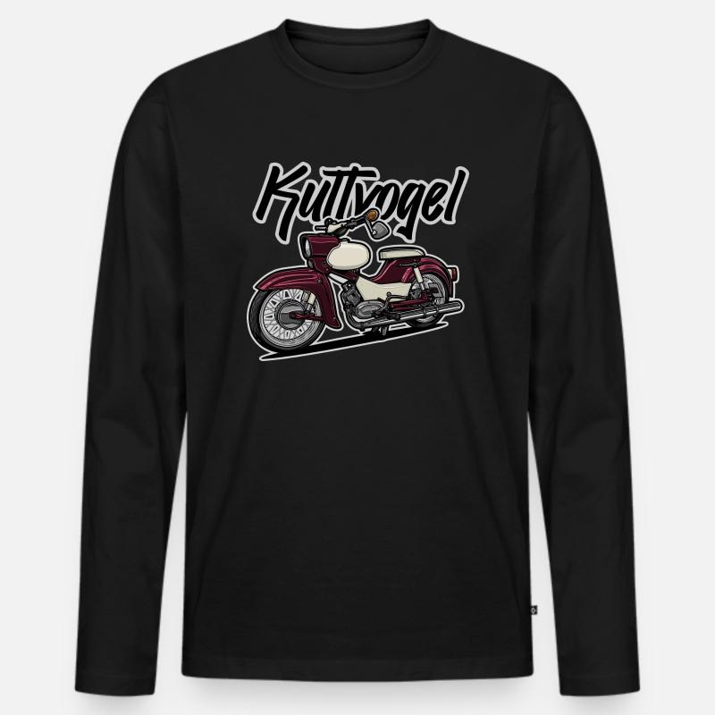 Star (rot) // Illustration - Männer Premium Bio Langarmshirt - Schwarz